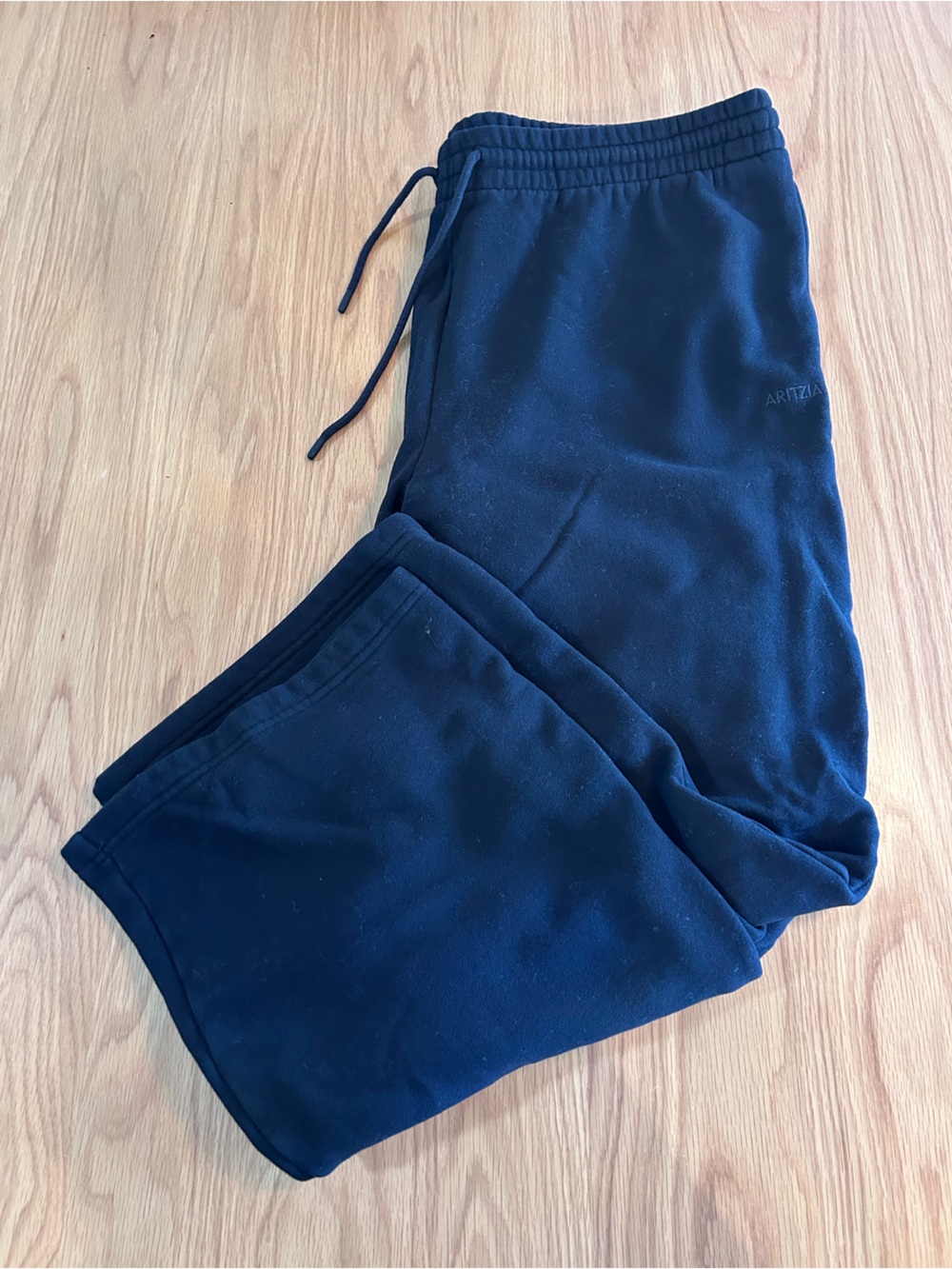 Aritzia Cozy Sweatfleece Boyfriend Wide Sweatpant - Black Size 2XL